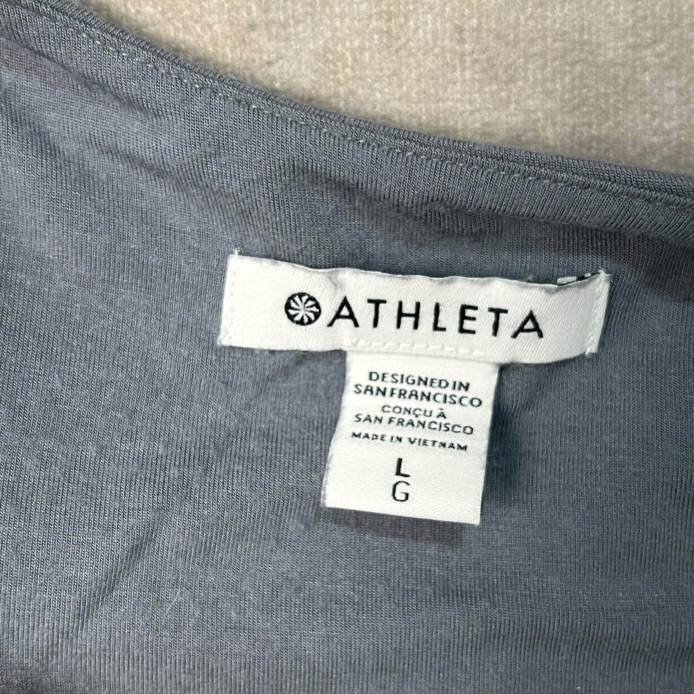 Athleta Womens Gray Modal Stretch Scoop Neck Maxi Dress Size L - Picture 2 of 6